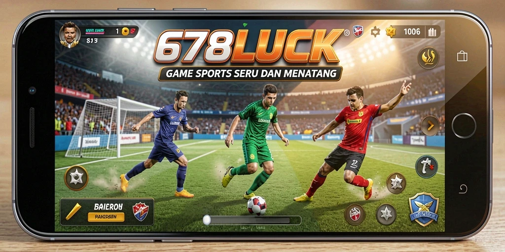Screenshot utama 678LUCK memperlihatkan aksi seru dalam pertandingan olahraga.