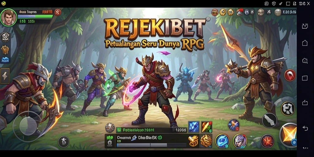 Gameplay seru dalam REJEKIBET yang menampilkan aksi RPG menarik.